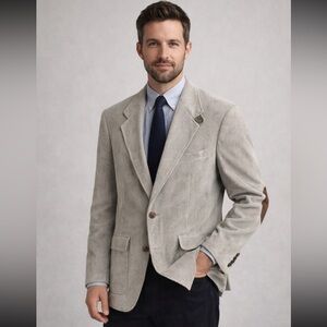 Farah Clothing Beige Corduroy Mens Riding Blazer Sports Coat Size 42R